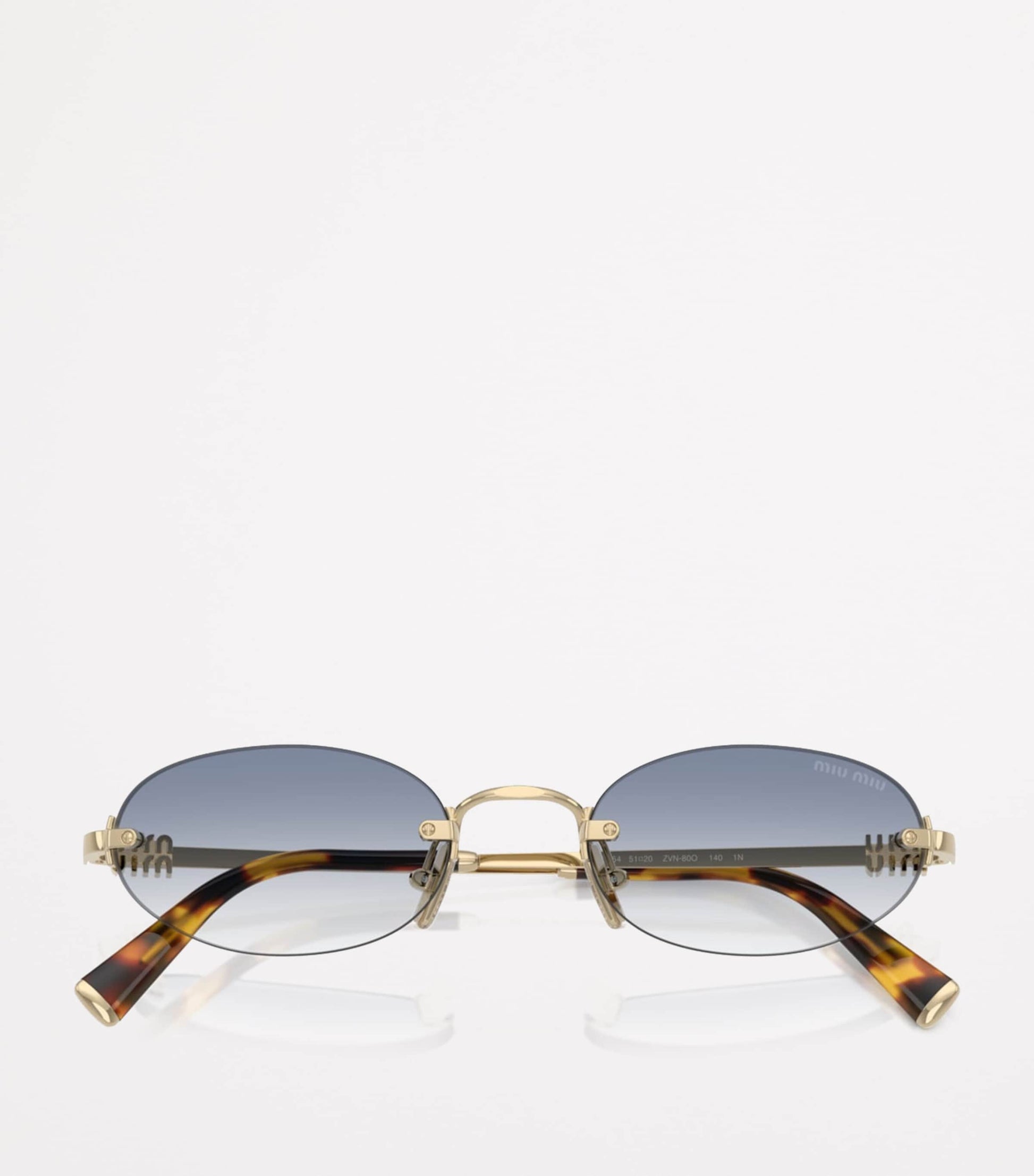 Gold Metal Oval Sunglasses