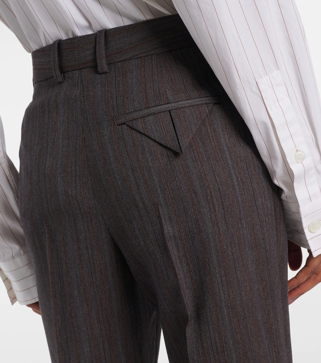 Bottega Veneta - Yüksek belli yün ispanyol paça pantolon