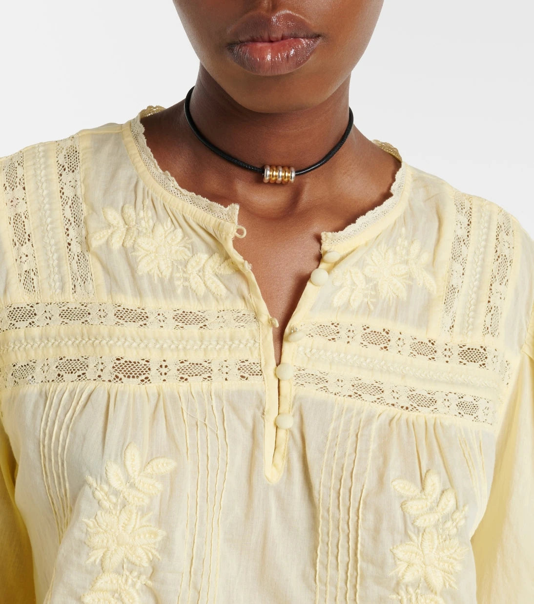 Velvet - Byrdie lace-trimmed cotton blouse