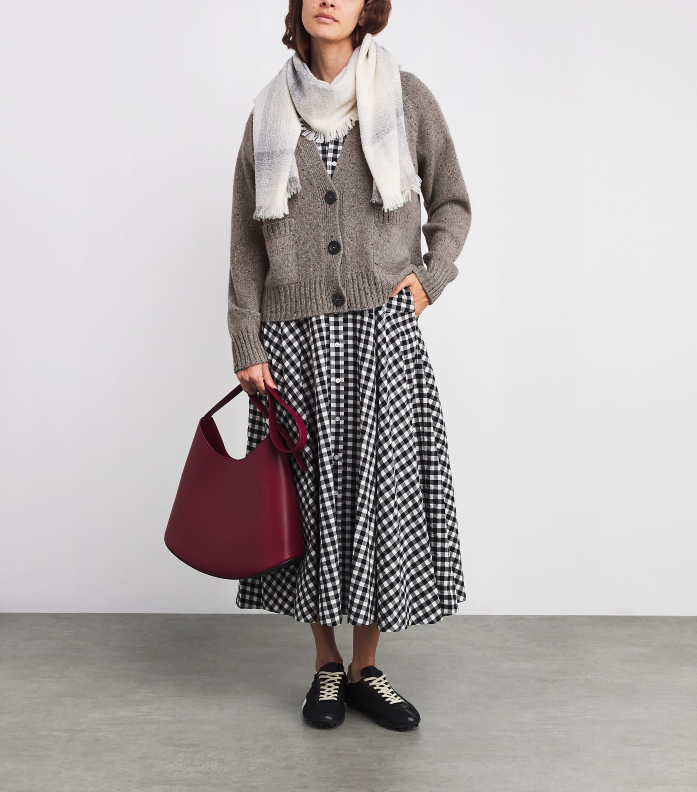 Johnstons Of Elgin Beige Donegal Cashmere Relaxed Cardigan