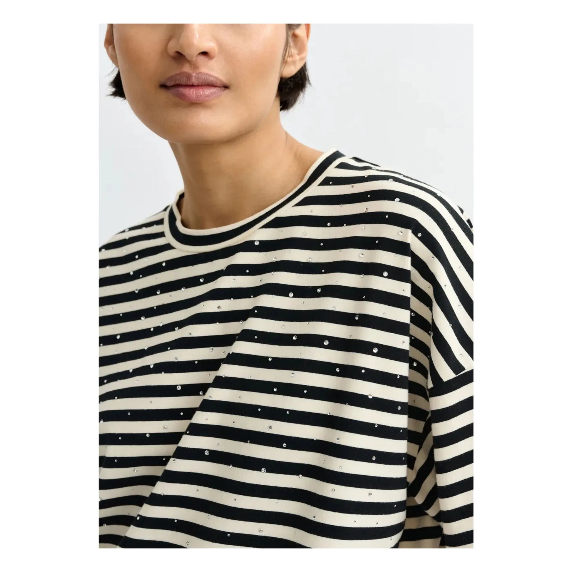 Essentiel Antwerp - Joste Strass Stripes T-shirt | White
