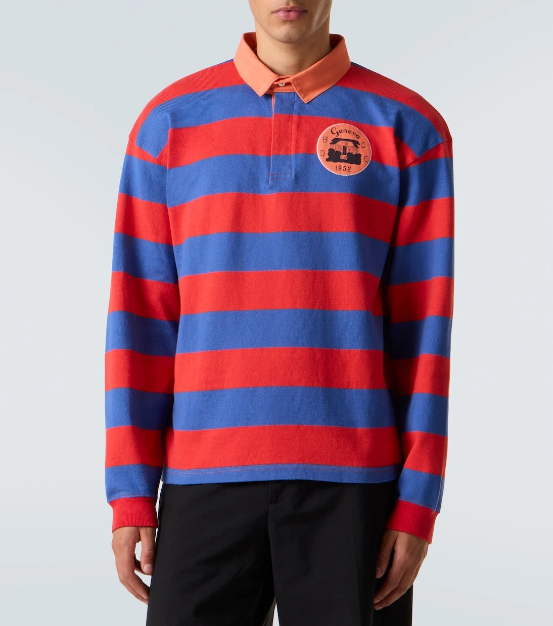 Bode - Striped cotton polo shirt
