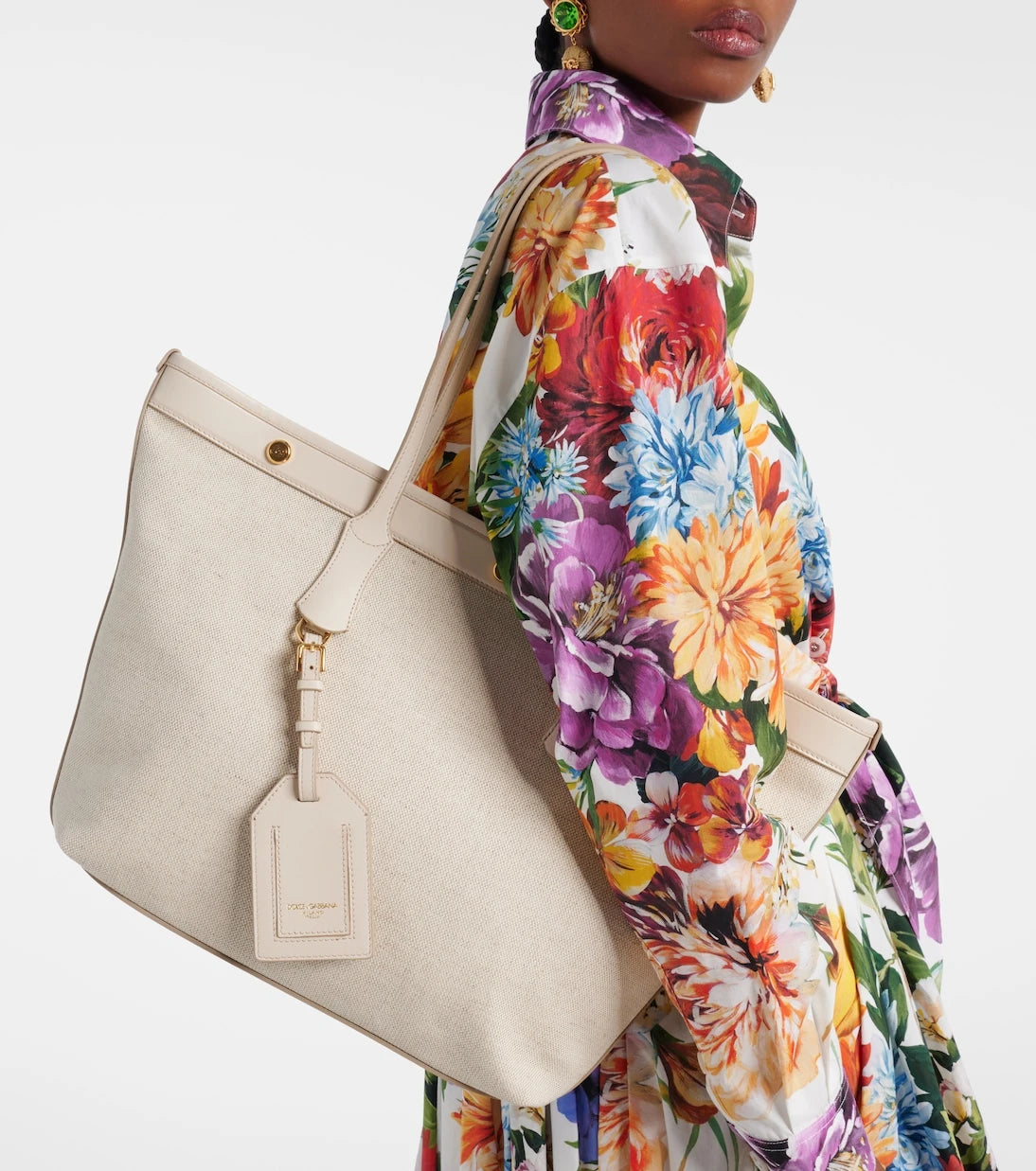 Dolce&Gabbana - Canvas and leather tote bag