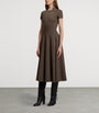 Ralph Lauren Collection Brown Wool Tick-Weave Margaret Midi Dress