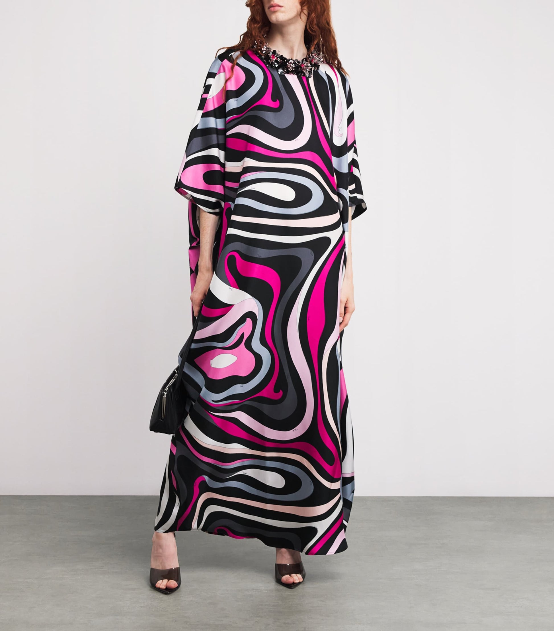 Multi Silk Embellished Marmo Kaftan