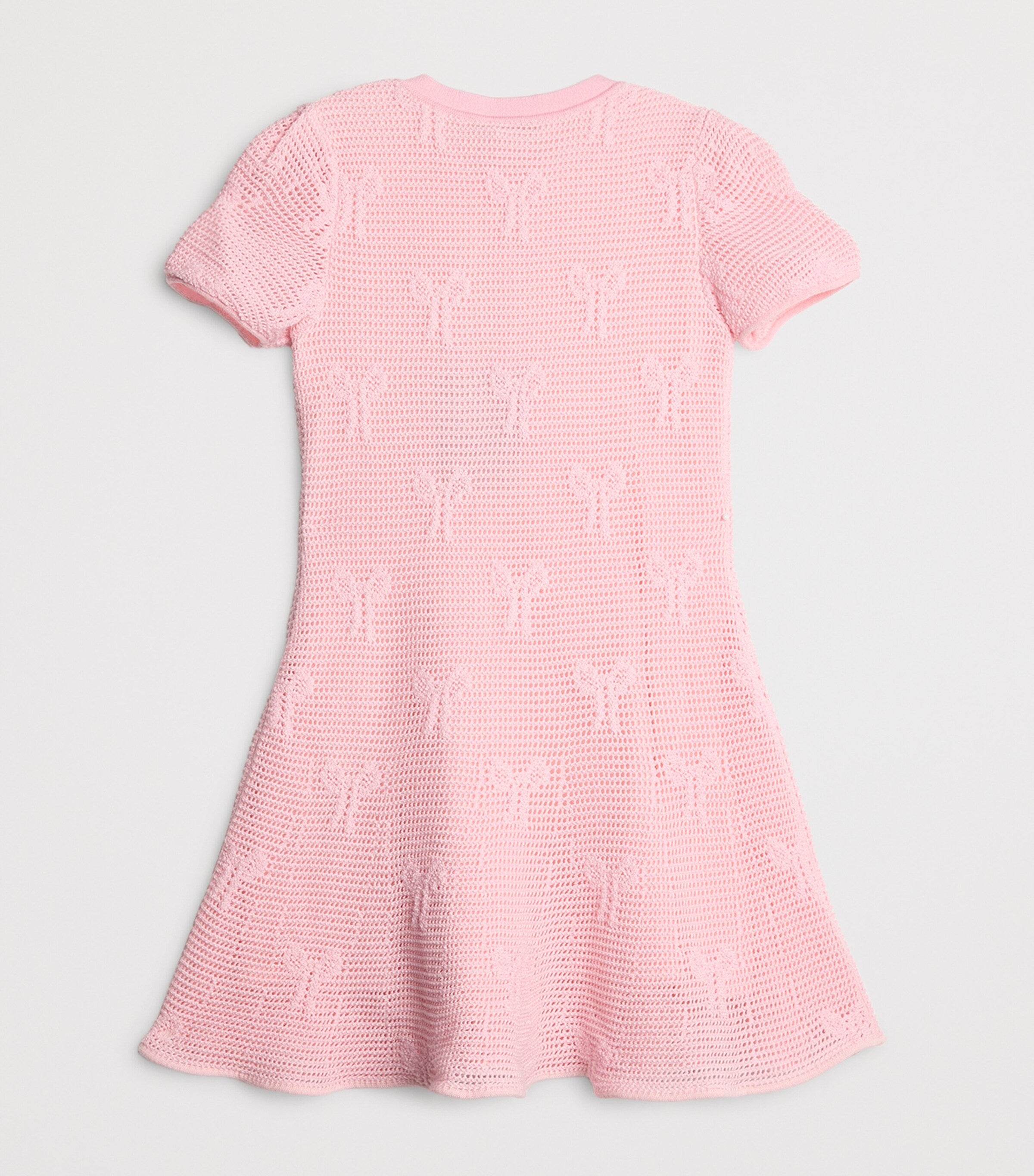 Self-Portrait Kids Pink Crochet Bow-Detail Dress (3-12 Years)