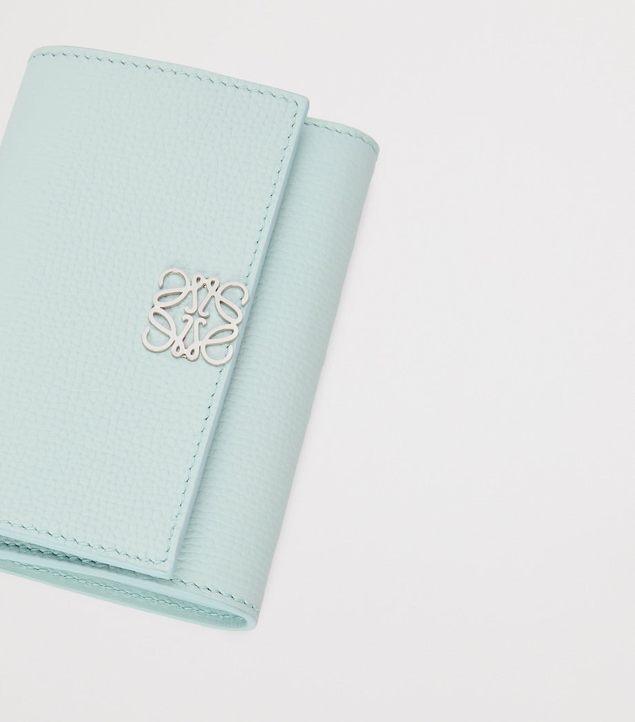 Blue Small Leather Anagram Wallet