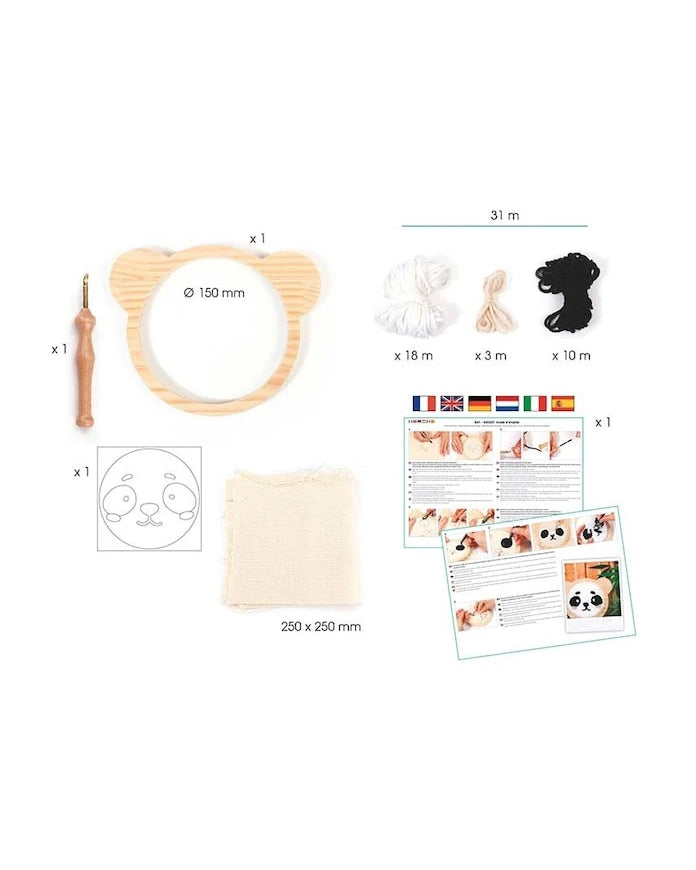 Комплект за бродиране Graine Creative Punch Needle Panda Kit