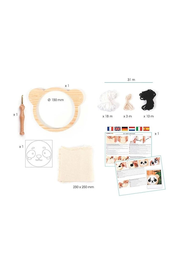 Комплект за бродиране Graine Creative Punch Needle Panda Kit