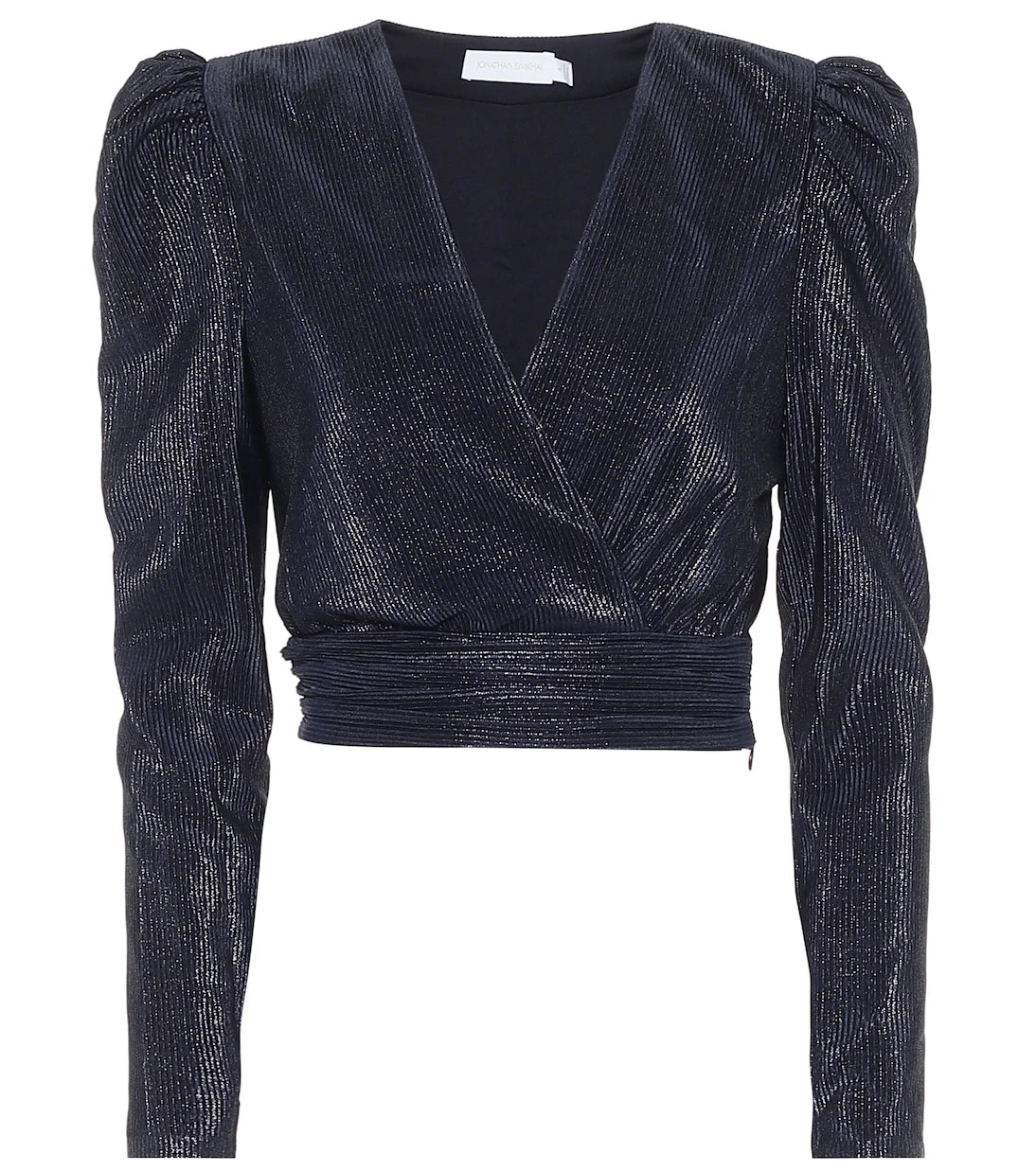 Simkhai - Metallic plissé crop top