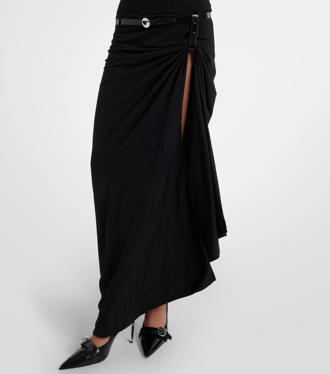 Coperni - Belted asymmetric draped halterneck maxi dress