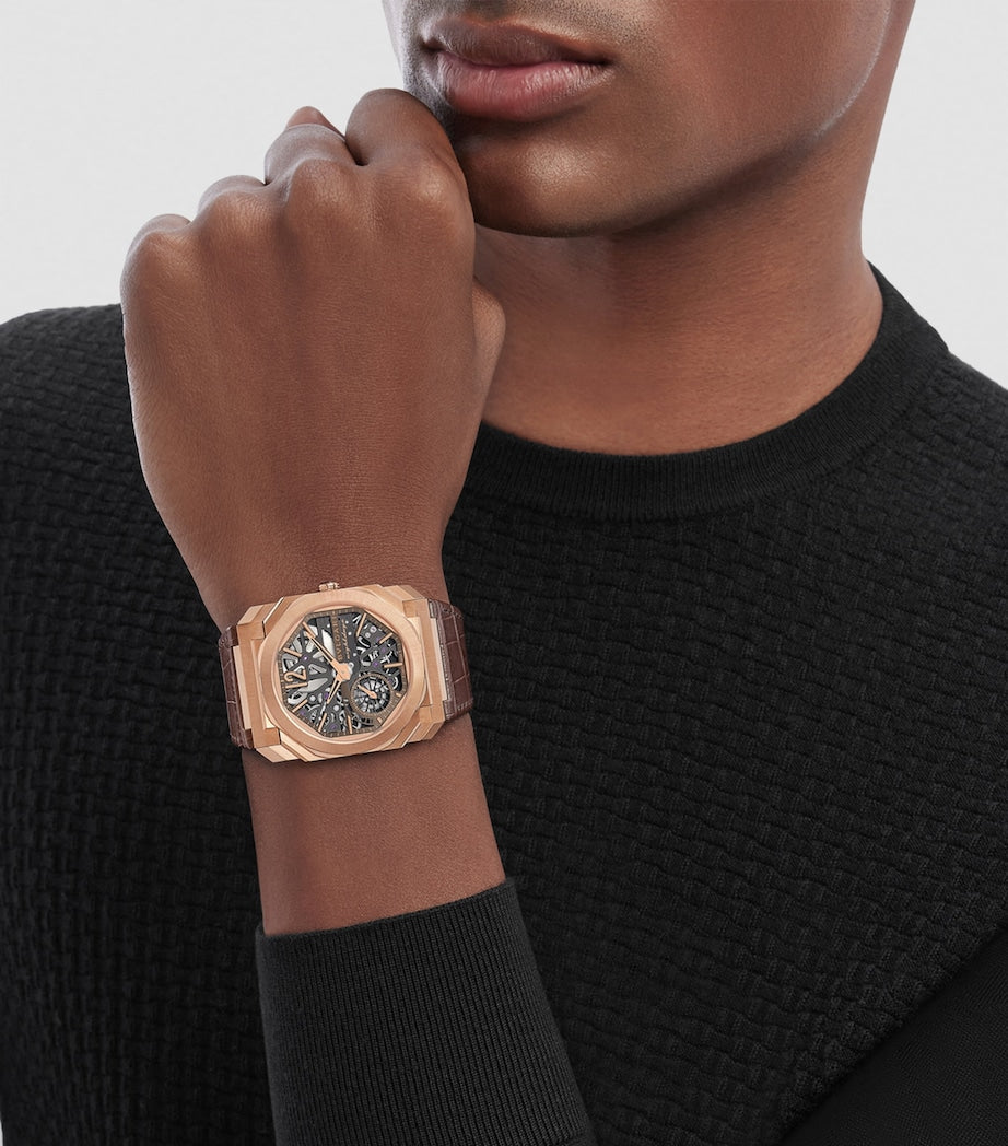 Rose Gold Octo Finissimo Skeleton 8 Days Watch 40mm