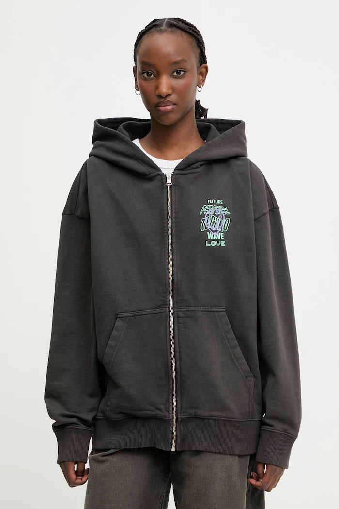HUGO Blue fermuarlı kadın pamuklu sweatshirt Doa B_4