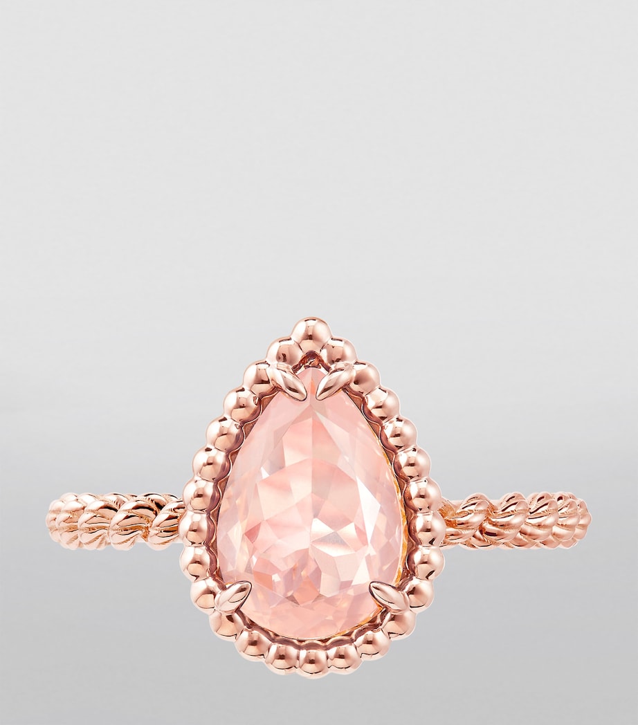 Rose Gold and Pink Quartz Serpent Bohème Ring