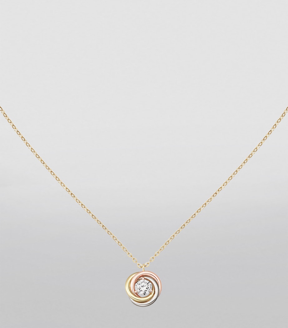 Mixed Gold and Diamond Trinity Necklace (40-44cm)
