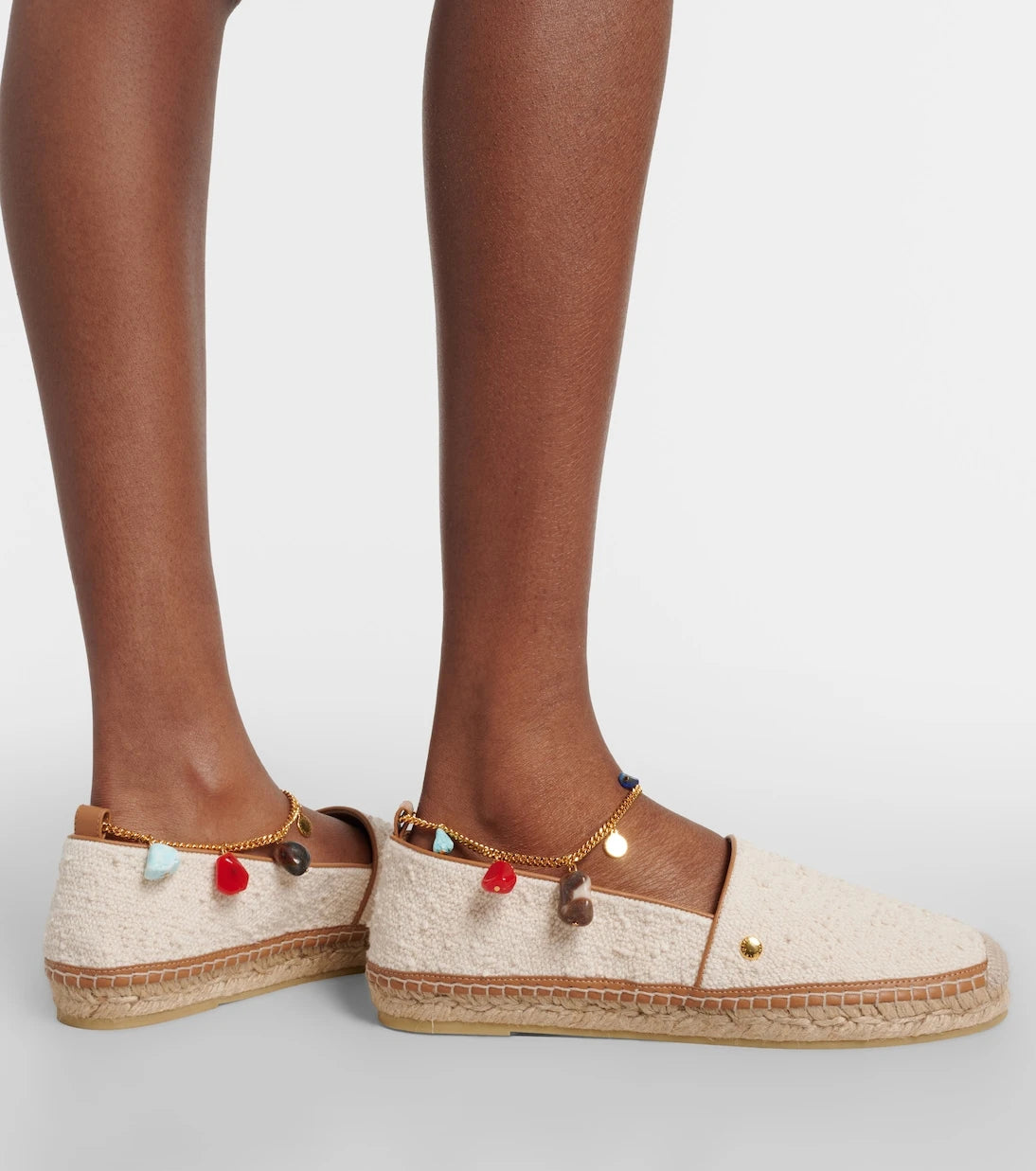 Stella McCartney - Gaia embellished canvas espadrilles