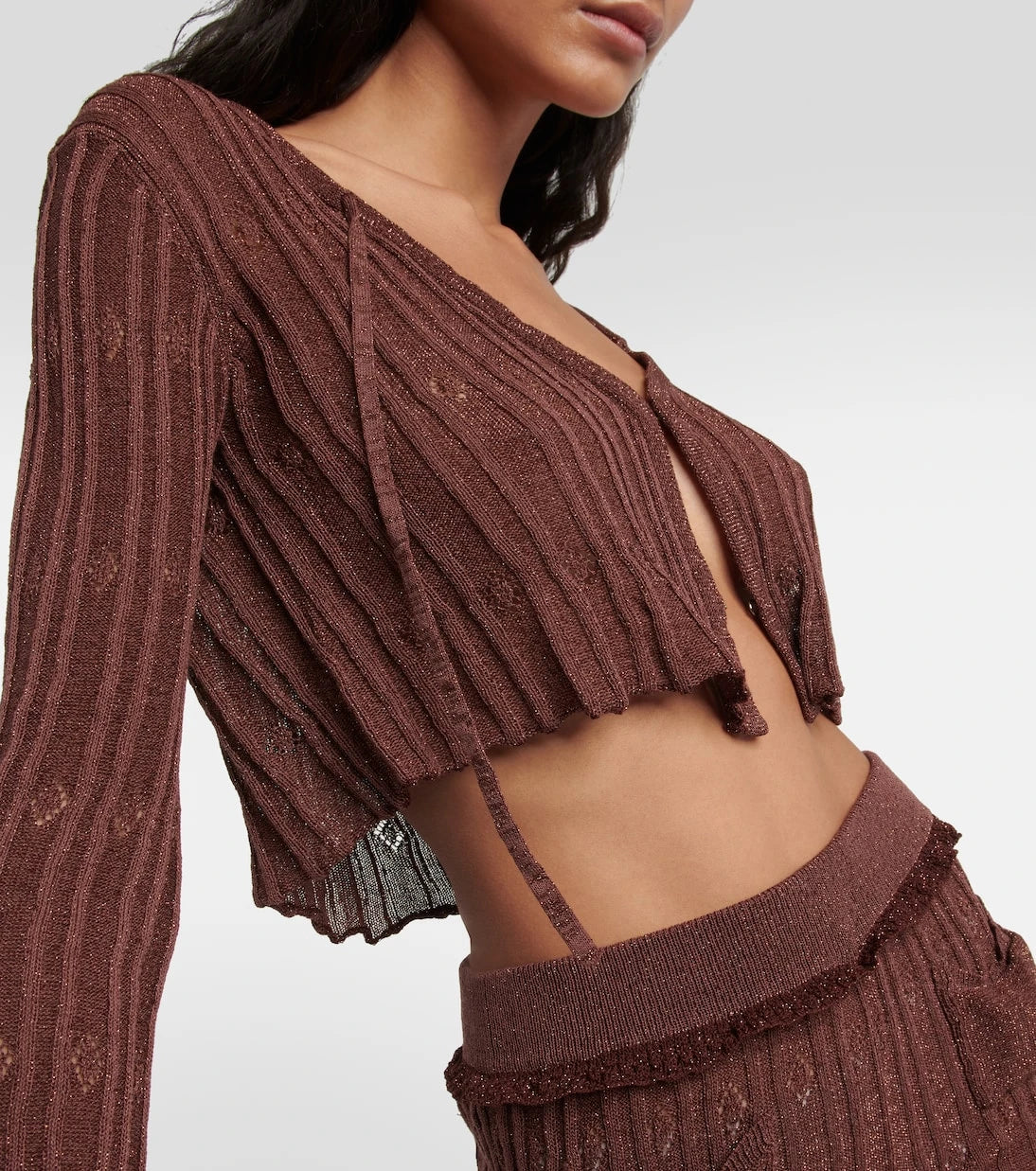 KNWLS - Ribbed-knit cropped cardigan