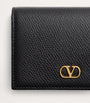 Valentino Garavani Black Leather French Flap Wallet