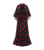 Valentino Black Silk Cherryfic Maxi Dress