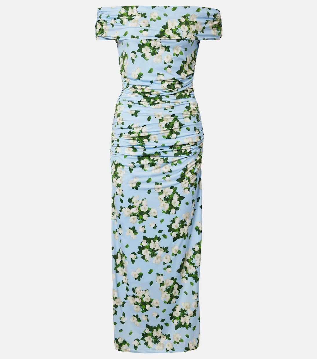 Carolina Herrera - Floral ruched jersey midi dress
