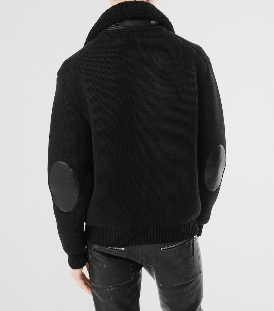 Black Cashmere Collared Jacket