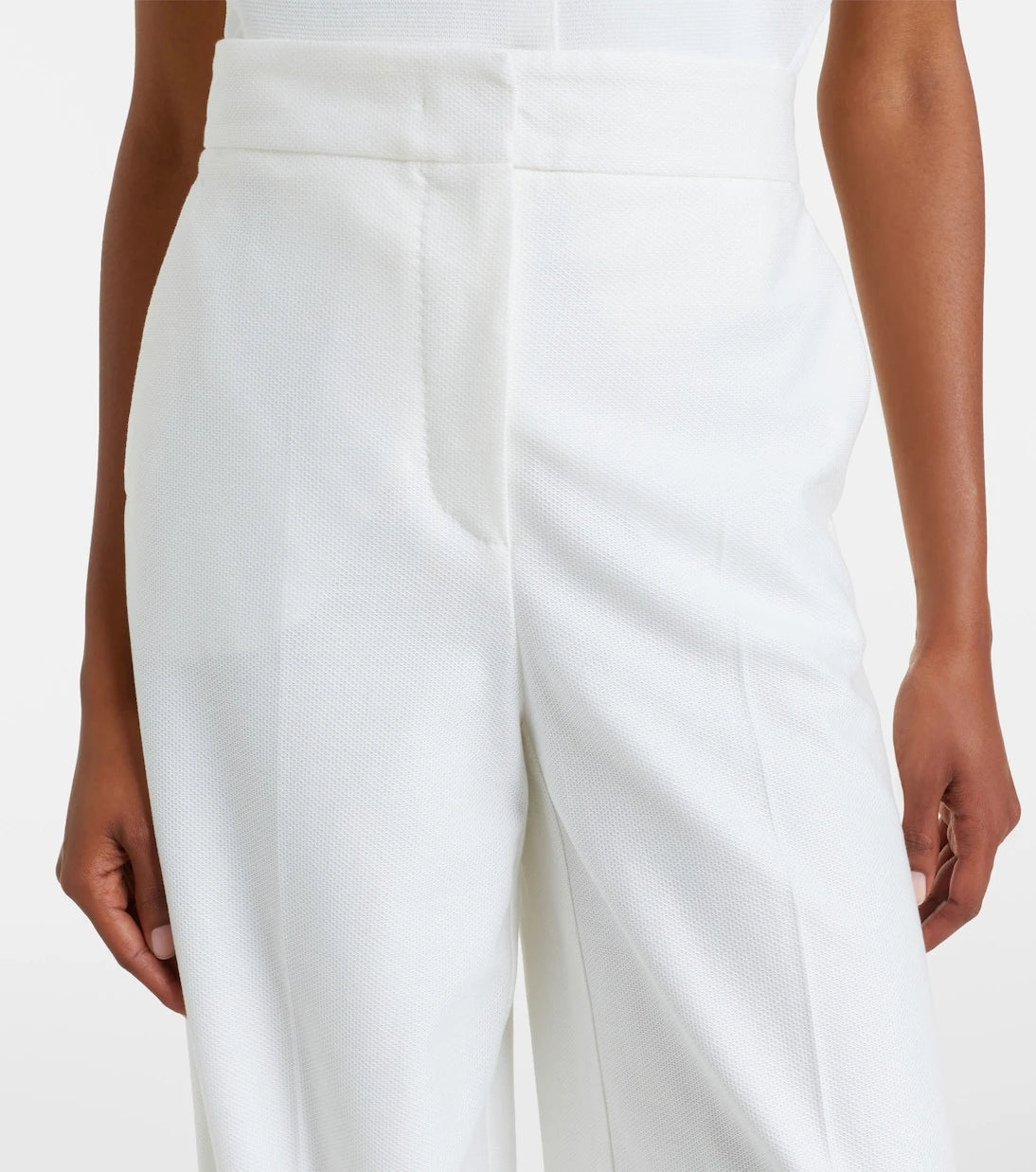Max Mara - Cotton piqué wide-leg pants