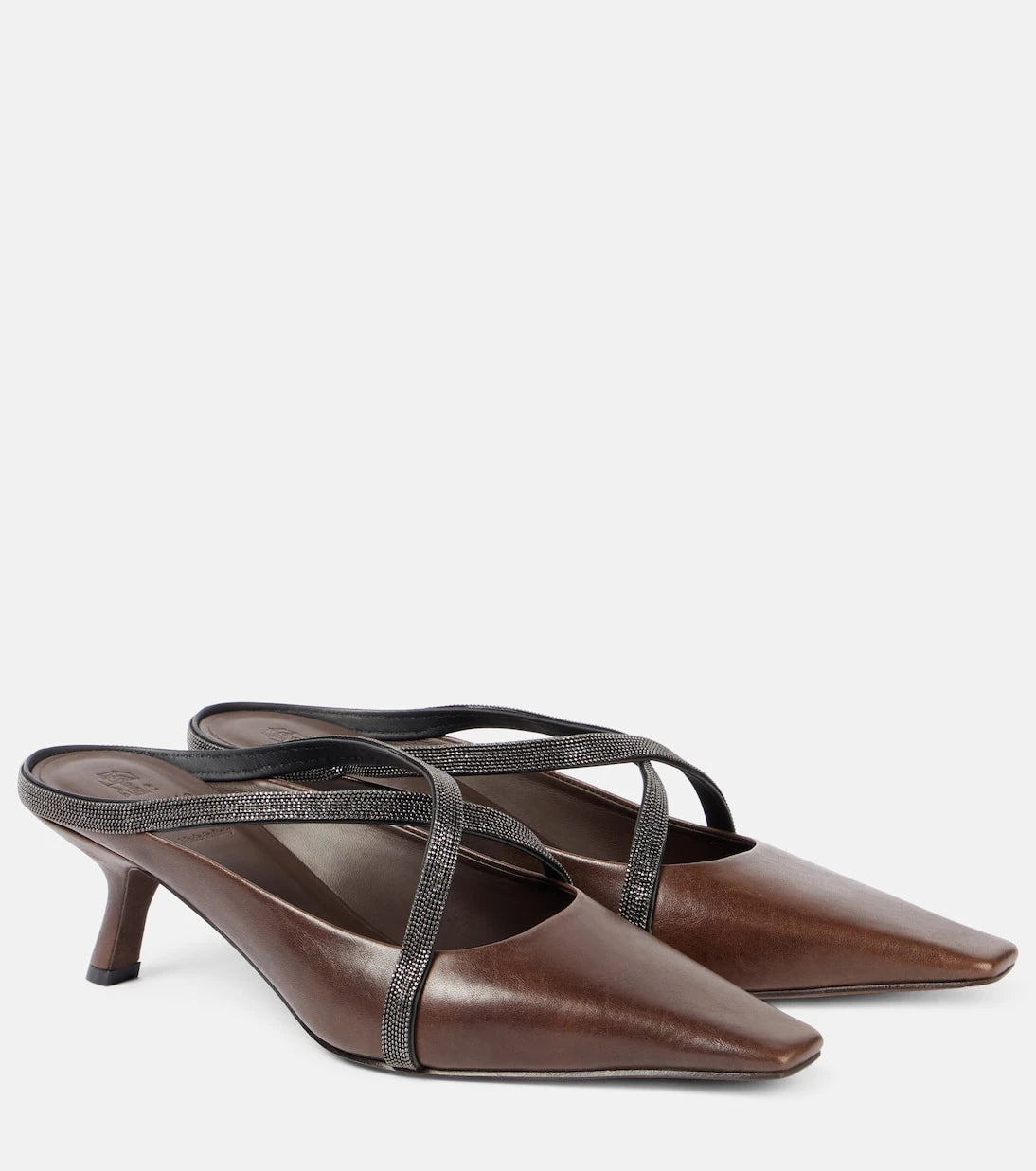 Brunello Cucinelli - Monili leather mules
