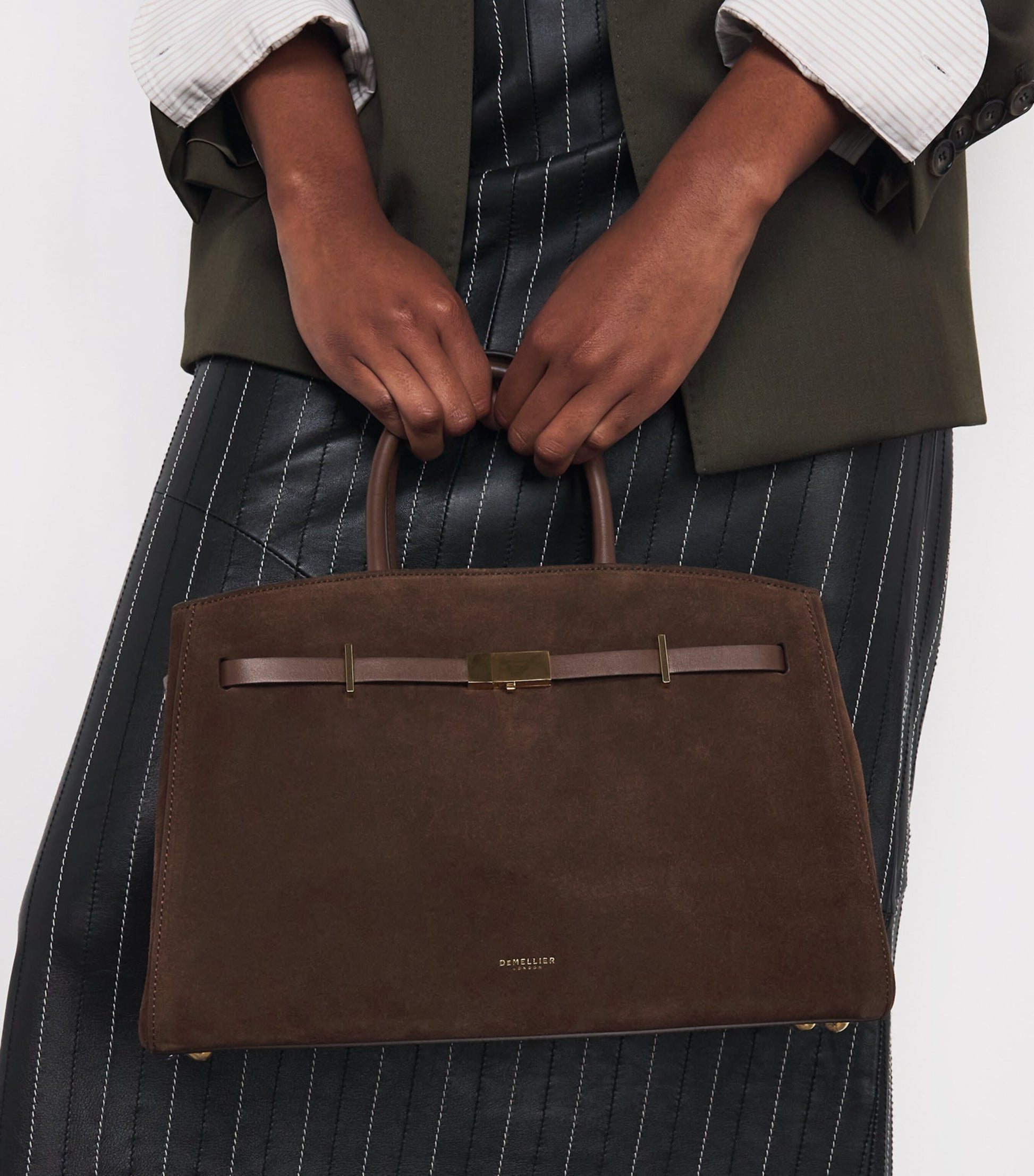 Demellier Brown Medium Suede New York Tote Bag