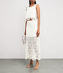 Maje White Cotton Crochet Maxi Skirt