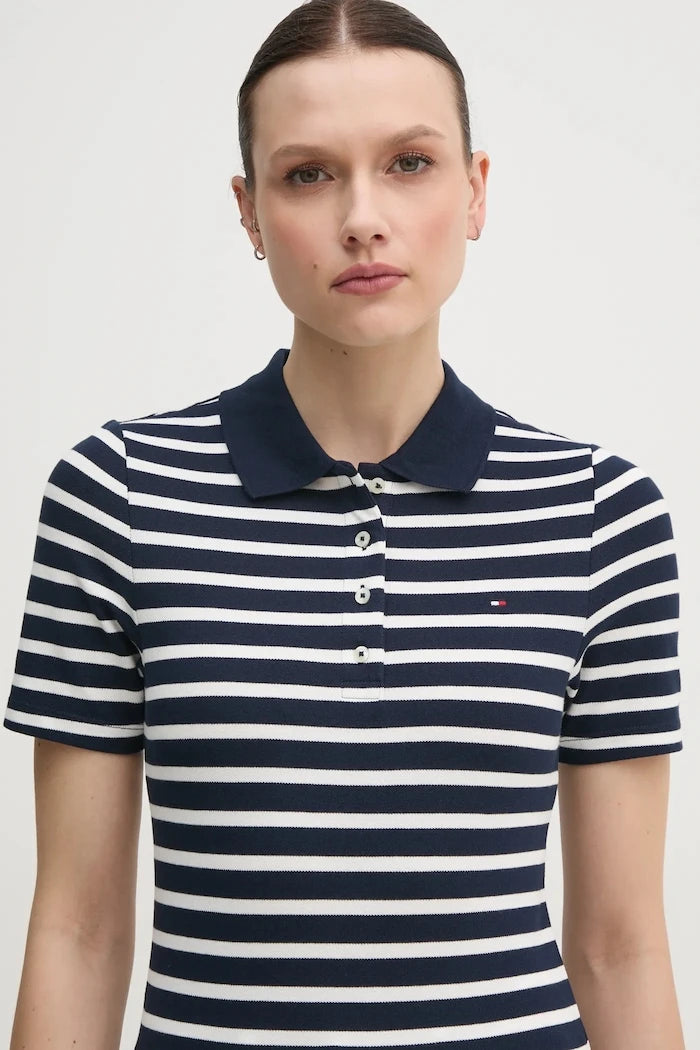Tommy Hilfiger Тениска с яка дамска с памук