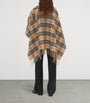 Beige Wool-Cashmere Check Cape