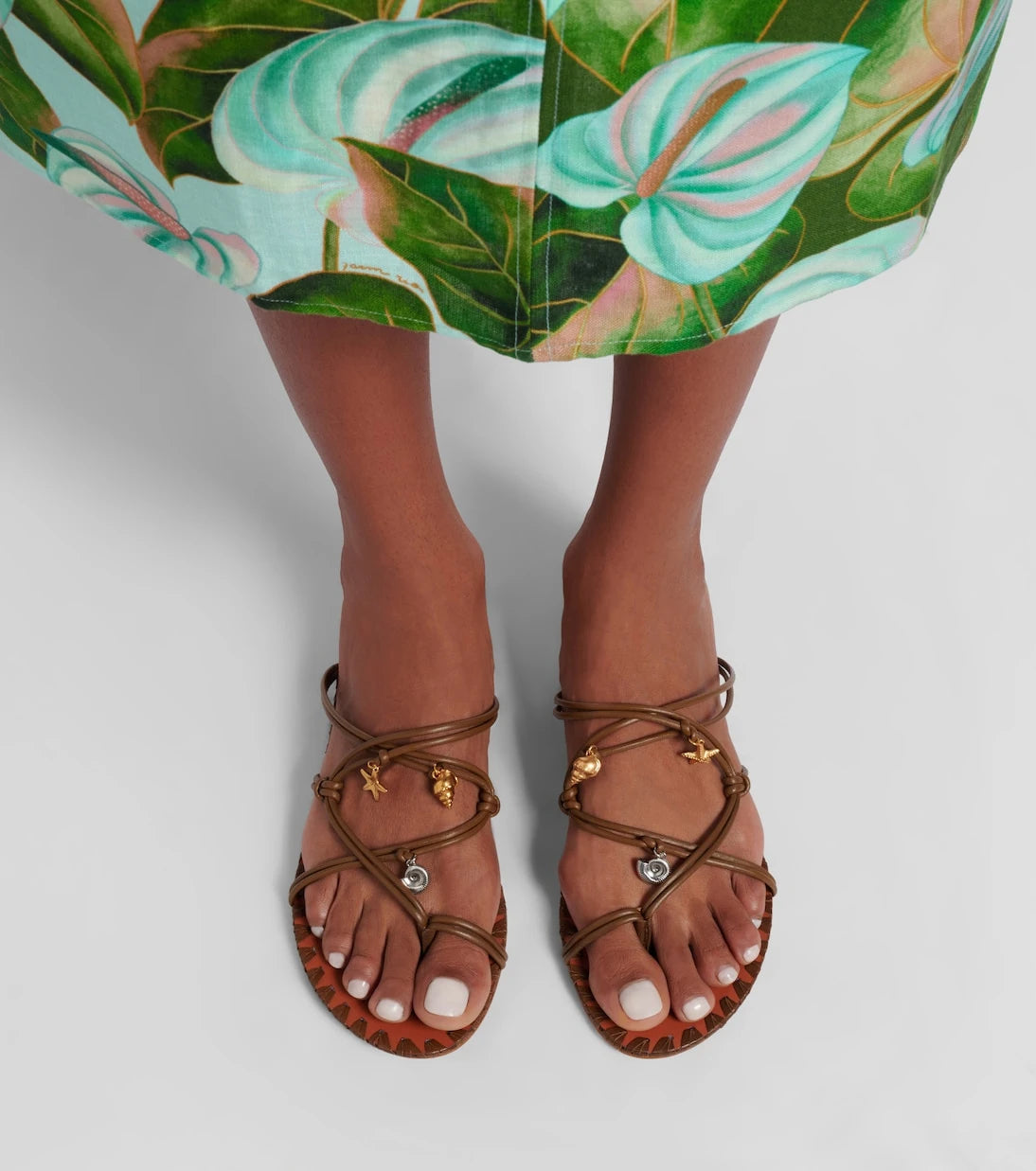 Farm Rio - Embellished leather sandals