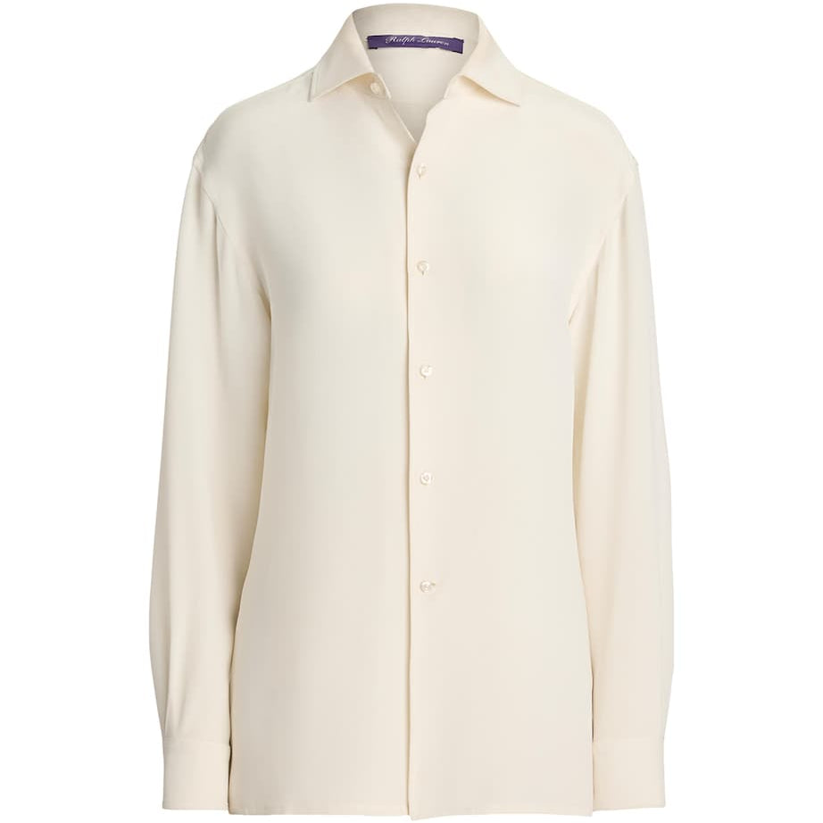 Ralph Lauren Collection Beige Silk Collared Blouse