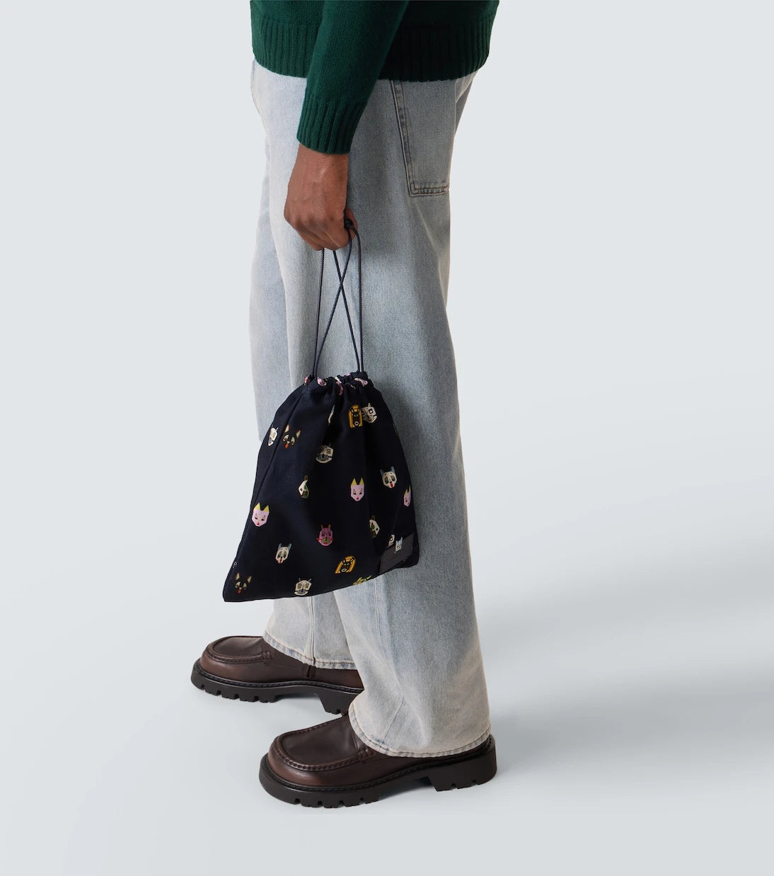Loewe - x Louis Wain leather-trimmed cotton pouch