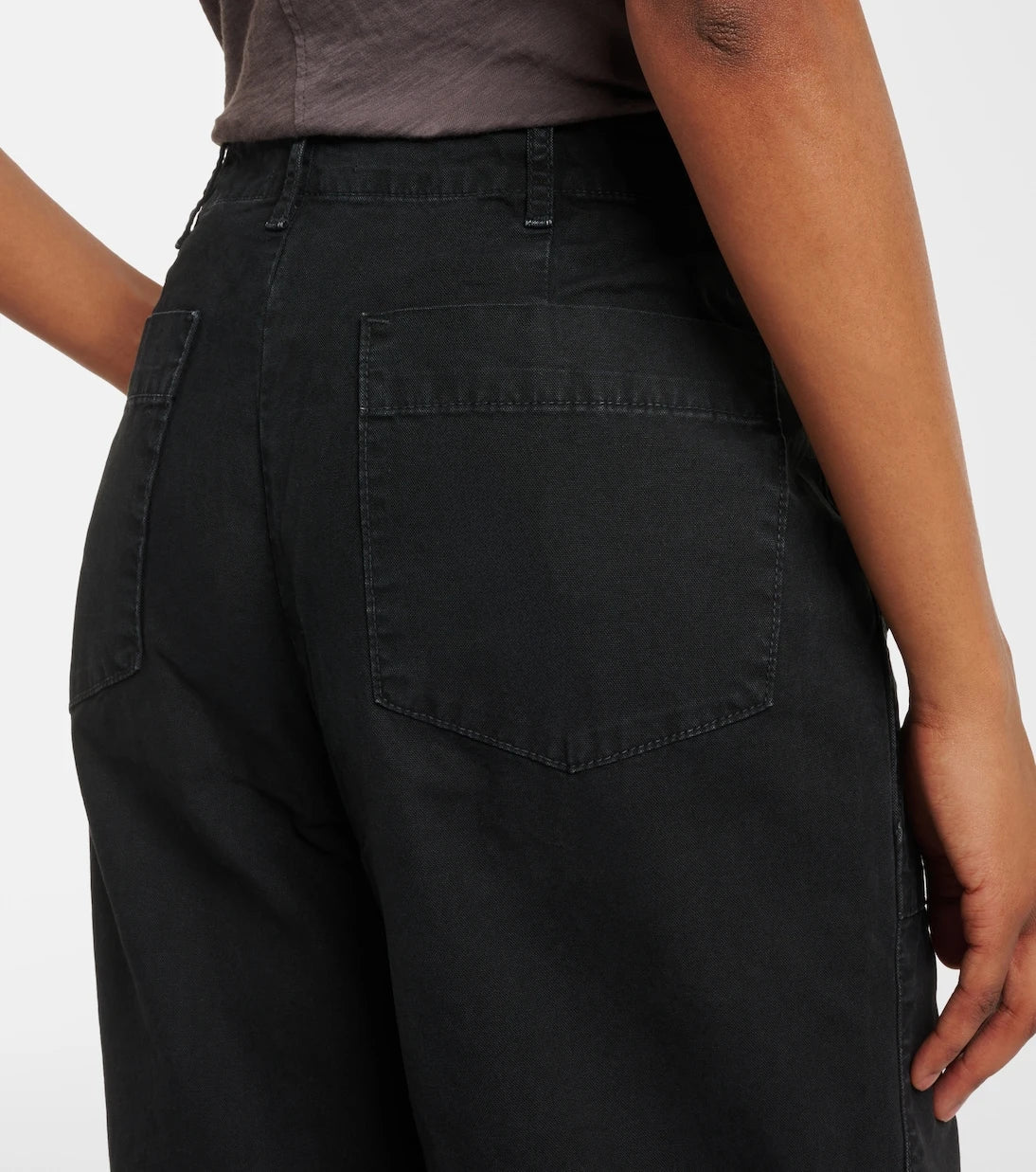 Velvet - Mid-rise cotton canvas wide-leg pants