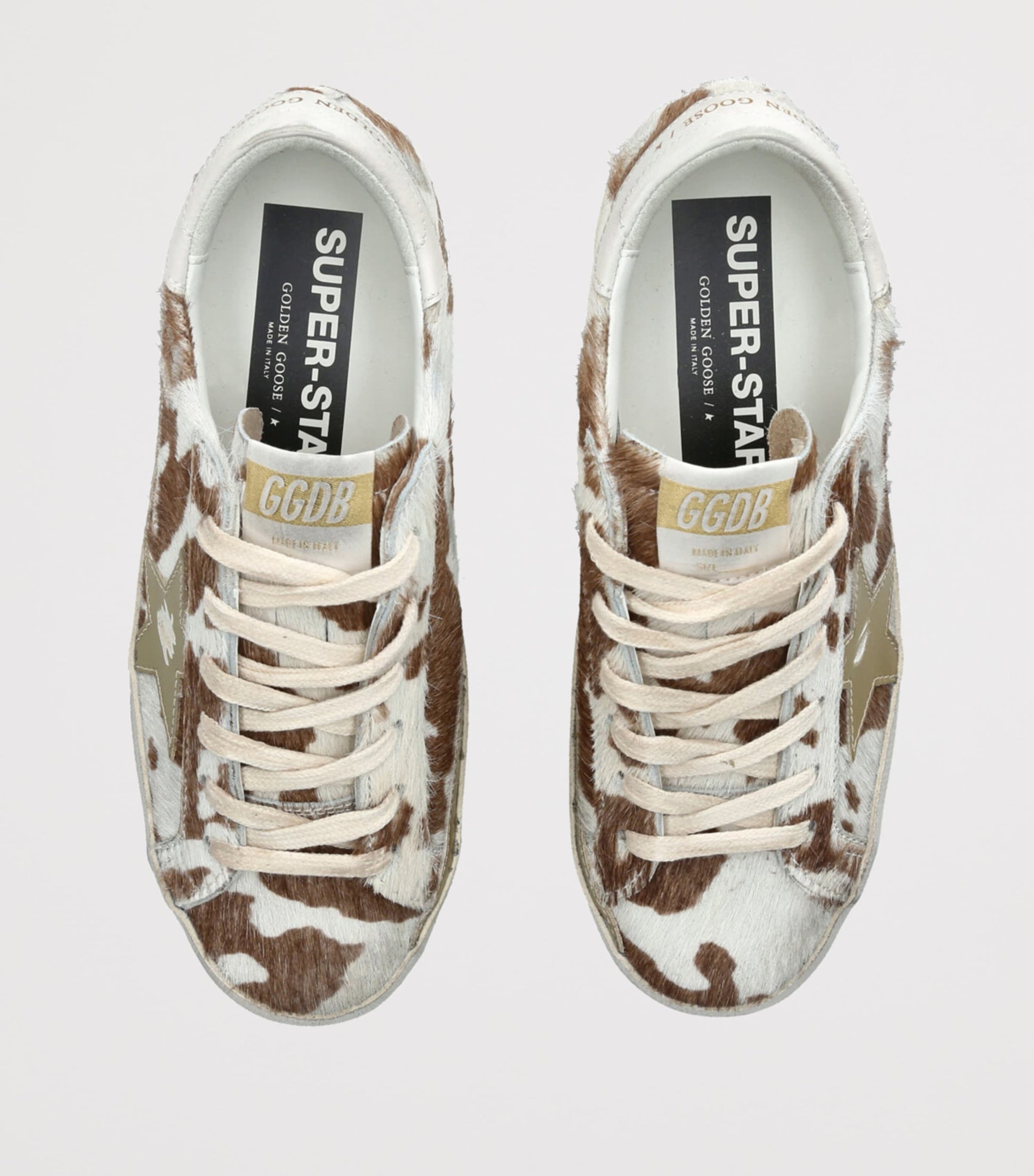 Golden Goose Brown Pony Hair Super-Star Sneakers
