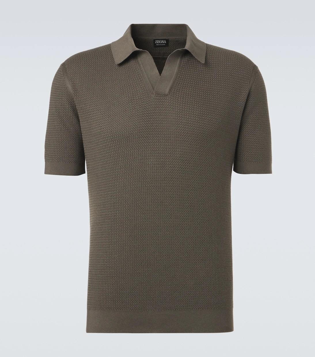 Zegna - Knitted cotton polo shirt