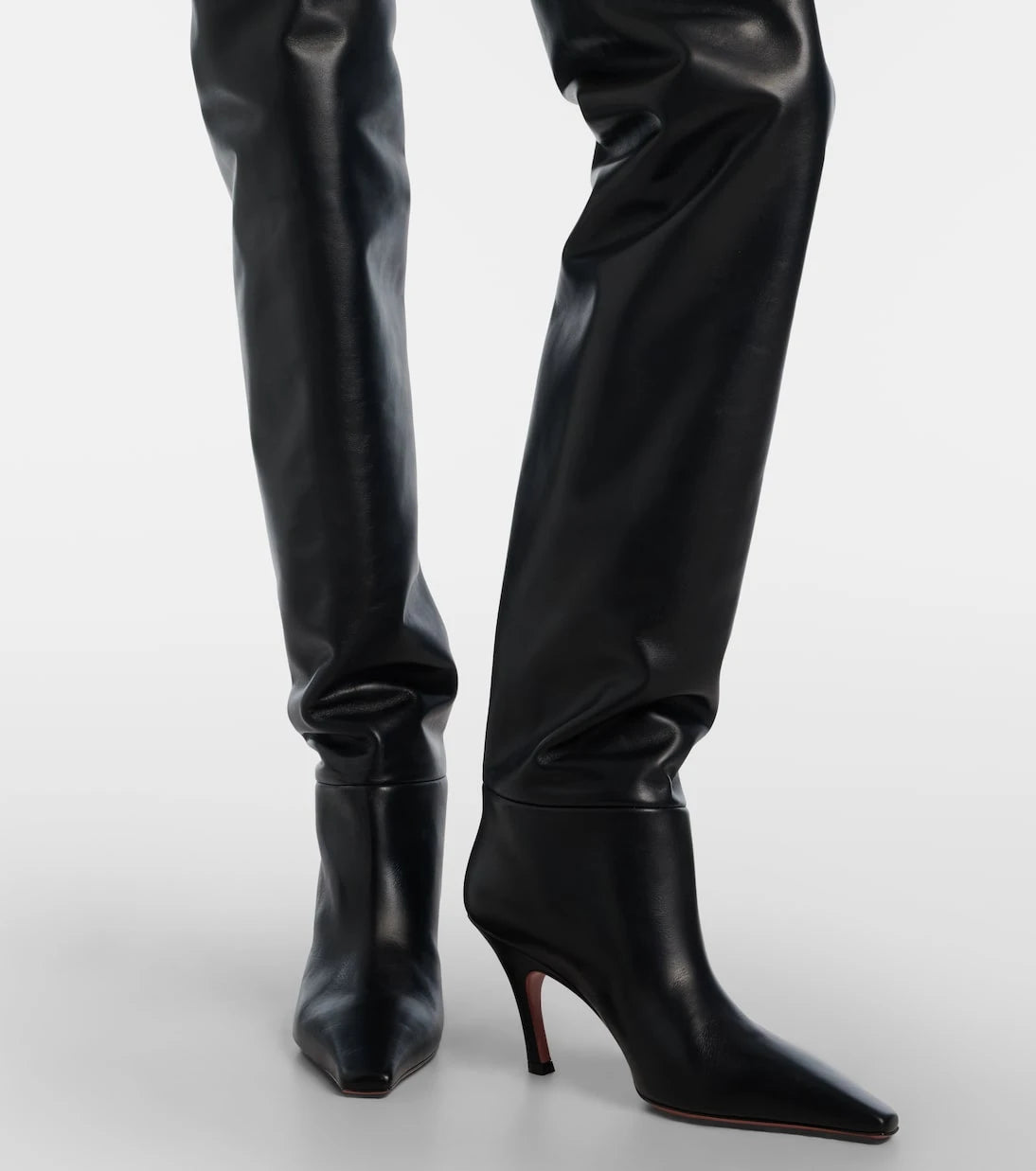 Amina Muaddi - Jamie 80 leather over-the-knee boots