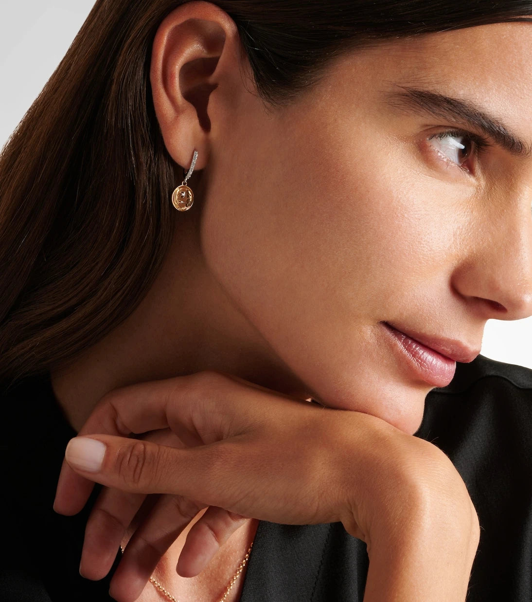 FoundRae - Vivacity Mini 18kt yellow and white gold single earring with diamonds