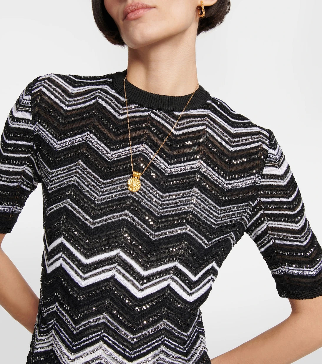 Missoni - Zig-zag knit sequined minidress