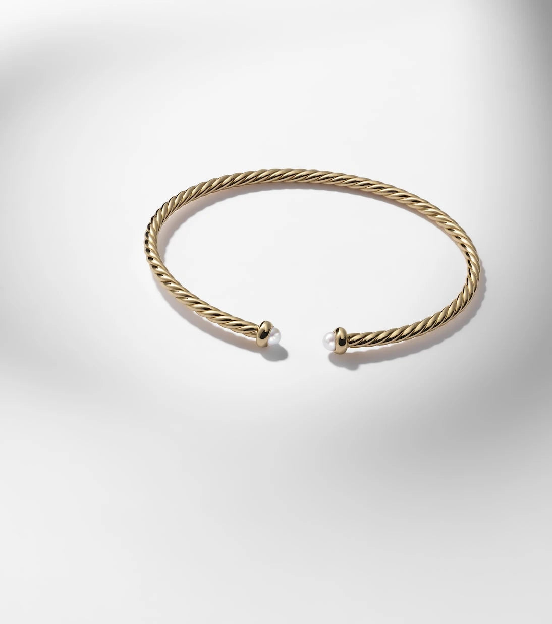 David Yurman - Cablespira® Flex Micro 18kt gold cuff bracelet with pearls