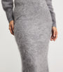 Grey Brushed Cashmere Umi Maxi Skirt