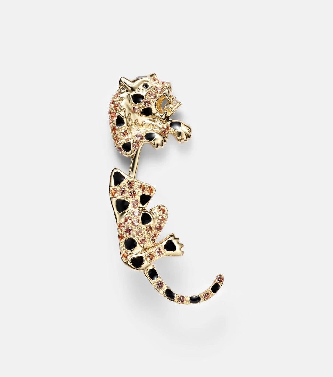 Yvonne Léon - Puce & Dessous Léopard 9kt gold single earring with gemstones