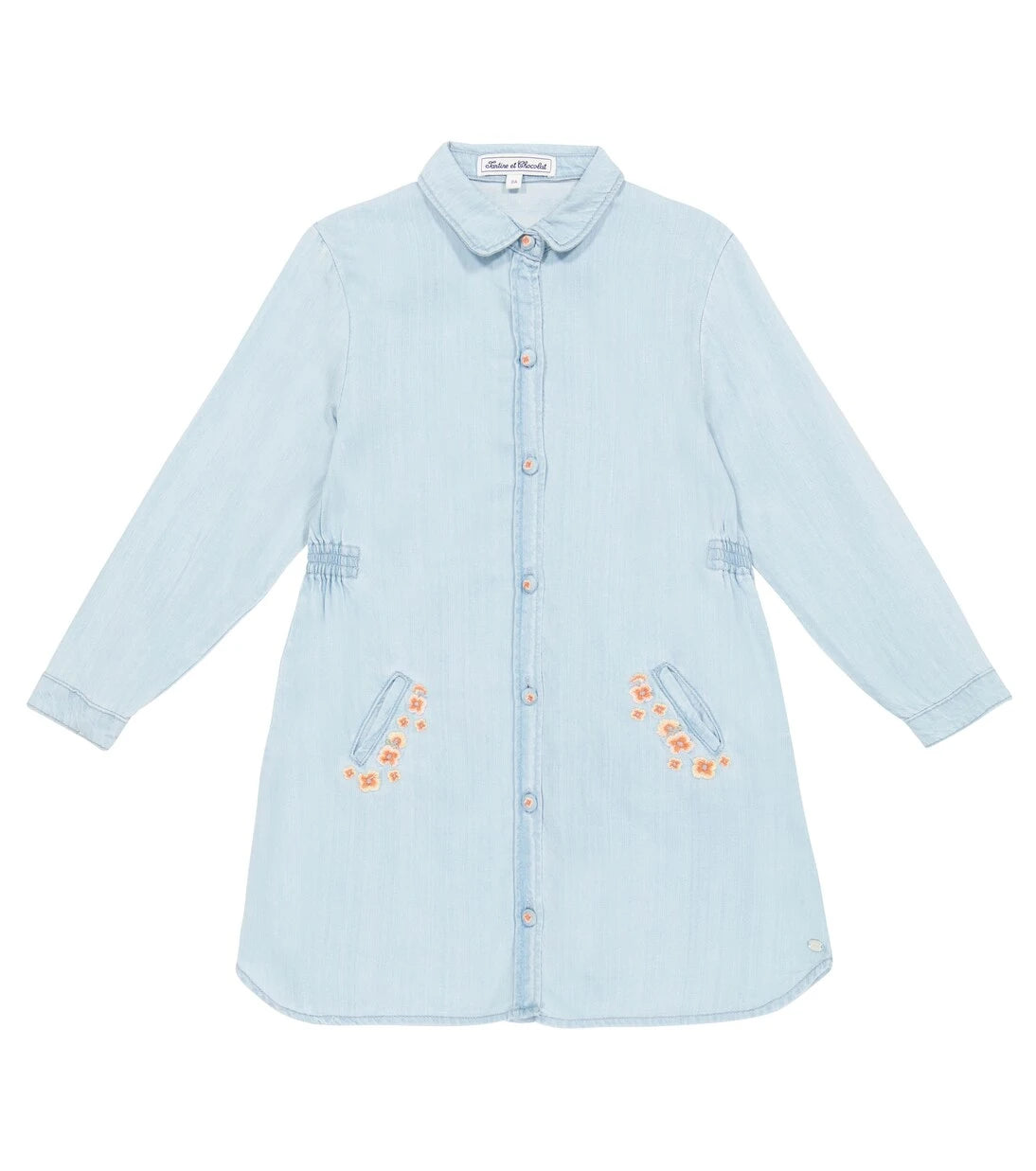 Tartine et Chocolat - Embroidered chambray dress