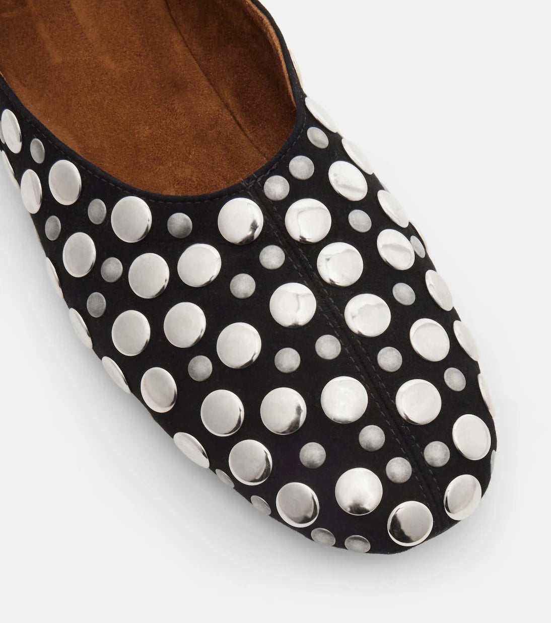 Khaite - Jane studded suede ballet flats