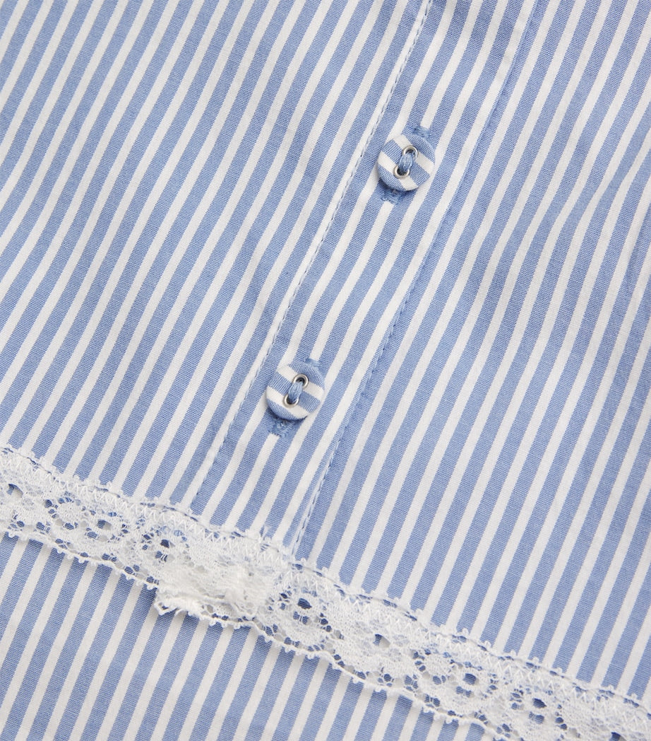 Skims Blue Cotton Poplin Cropped Camisole