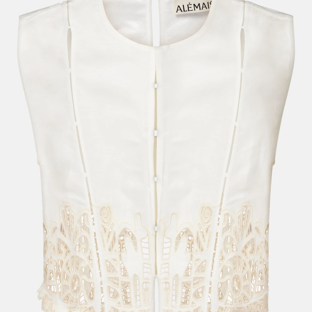 Alémais - Rosemary embroidered linen-blend top
