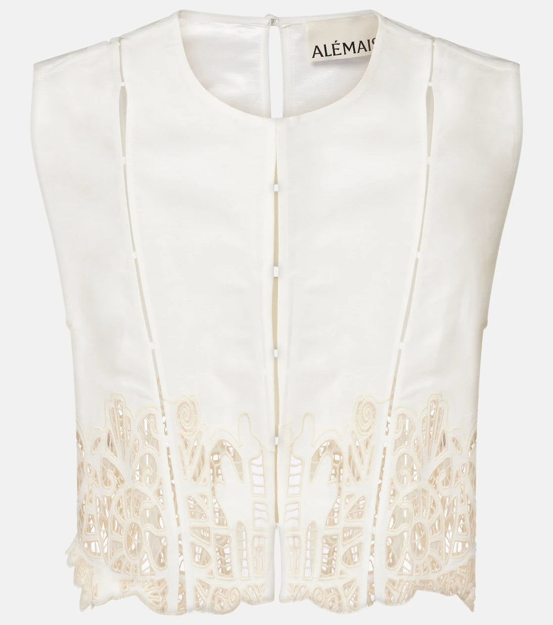Alémais - Rosemary embroidered linen-blend top