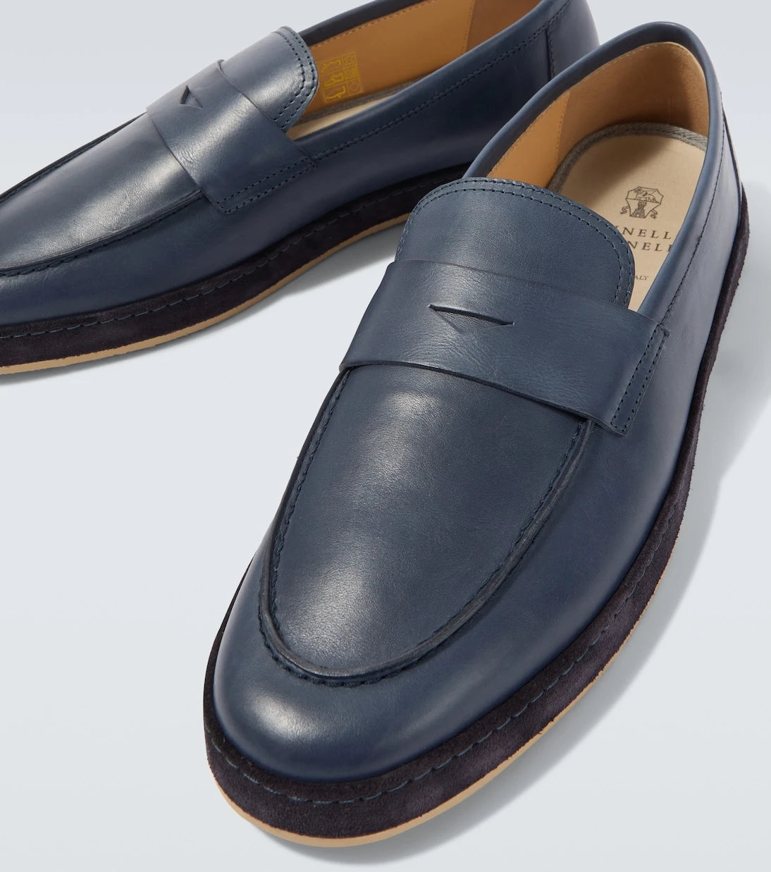 Brunello Cucinelli - Leather penny loafers