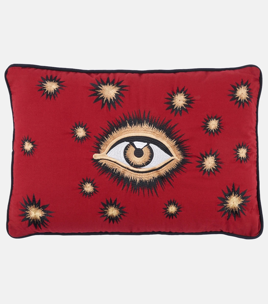 Les-Ottomans - Eye embroidered cotton cushion